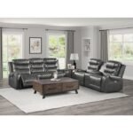 9405GY-3PW Power Double Reclining Sofa with Center Drop-Down Cup Holders, Receptacles and USB Ports - Image 6