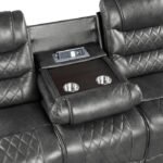 9405GY-3PW Power Double Reclining Sofa with Center Drop-Down Cup Holders, Receptacles and USB Ports - Image 5