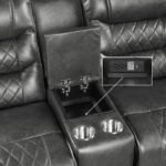 9405GY-2 Double Glider Reclining Love Seat with Center Console, Receptacles and USB Port - Image 4