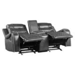 9405GY-2 Double Glider Reclining Love Seat with Center Console, Receptacles and USB Port - Image 3