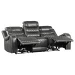 9405GY-3PW Power Double Reclining Sofa with Center Drop-Down Cup Holders, Receptacles and USB Ports - Image 3