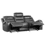 9405GY-3 Double Reclining Sofa with Center Drop-Down Cup Holders, Receptacles and USB Ports - Image 3