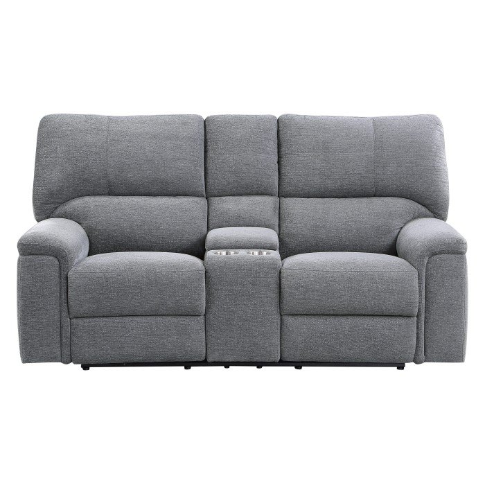 9413CC2PWH_noBG_front__l.jpg 9413CC-2PWH Power Double Reclining Love Seat with Center Console and Power Headrests - Image 1
