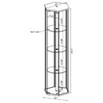ZAHAVAH 4-SHELF HEXAGONAL CLEAR GLASS CURIO CABINET WHITE - Image 4