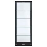 DELPHINIUM 5-SHELF CLEAR GLASS CURIO DISPLAY CABINET BLACK - Image 3