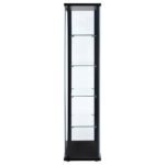 DELPHINIUM 5-SHELF CLEAR GLASS CURIO DISPLAY CABINET BLACK - Image 5