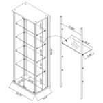 DELPHINIUM 5-SHELF CLEAR GLASS CURIO DISPLAY CABINET BLACK - Image 9