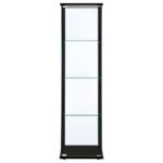CYCLAMEN 4-SHELF CLEAR GLASS CURIO DISPLAY CABINET BLACK - Image 3