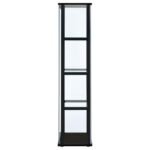 CYCLAMEN 4-SHELF CLEAR GLASS CURIO DISPLAY CABINET BLACK - Image 4