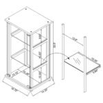 CYCLAMEN 3-SHELF CLEAR GLASS CURIO DISPLAY CABINET BLACK - Image 9