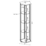 ZAHAVAH 4-SHELF HEXAGONAL CLEAR GLASS CURIO CABINET BLACK - Image 4