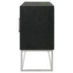 BORMAN 4-DOOR WOOD ACCENT CABINET WALNUT AND BLACK - Image 7