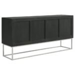 BORMAN 4-DOOR WOOD ACCENT CABINET WALNUT AND BLACK - Image 8