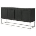 BORMAN 4-DOOR WOOD ACCENT CABINET WALNUT AND BLACK - Image 9