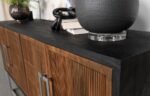 BORMAN 4-DOOR WOOD ACCENT CABINET WALNUT AND BLACK - Image 13