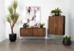 BORMAN 4-DOOR WOOD ACCENT CABINET WALNUT AND BLACK - Image 15