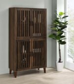 ELOUISE 4-DOOR ENGINEERED WOOD TALL ACCENT CABINET DARK PINE - Image 2