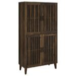 ELOUISE 4-DOOR ENGINEERED WOOD TALL ACCENT CABINET DARK PINE