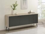 MAEVE 2-DOOR ENGINEERED WOOD CABINET ANTIQUE PINE AND GREY - Image 2