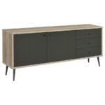 MAEVE 2-DOOR ENGINEERED WOOD CABINET ANTIQUE PINE AND GREY