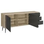 MAEVE 2-DOOR ENGINEERED WOOD CABINET ANTIQUE PINE AND GREY - Image 3