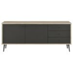 MAEVE 2-DOOR ENGINEERED WOOD CABINET ANTIQUE PINE AND GREY - Image 4