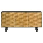 AMINAH 3-DOOR WOOD ACCENT CABINET NATURAL AND BLACK - Image 5