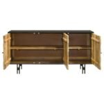 AMINAH 3-DOOR WOOD ACCENT CABINET NATURAL AND BLACK - Image 6