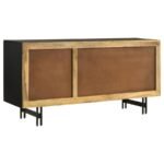 AMINAH 3-DOOR WOOD ACCENT CABINET NATURAL AND BLACK - Image 9