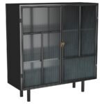 DALIA 2-DOOR ACCENT STORAGE CABINET WITH SHELVING BLACK