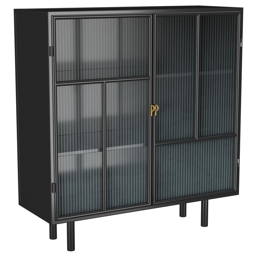 950385_02x900.jpg DALIA 2-DOOR ACCENT STORAGE CABINET WITH SHELVING BLACK - Image 1