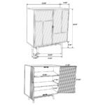 DALIA 2-DOOR ACCENT STORAGE CABINET WITH SHELVING BLACK - Image 9
