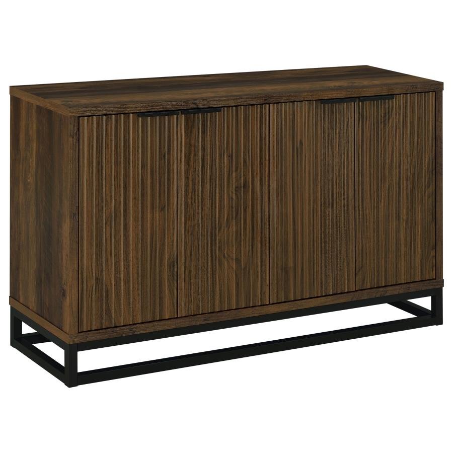 950393_02x900.jpg RYATT 4-DOOR ENGINEERED WOOD ACCENT CABINET DARK PINE - Image 1