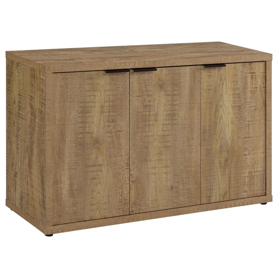 950395_02x900.jpg PEPITA 3-DOOR ENGINEERED WOOD ACCENT CABINET MANGO BROWN - Image 1