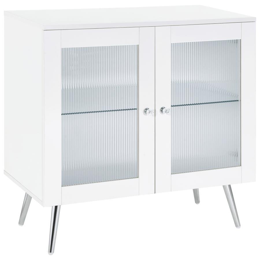 950396_02x900.jpg NIETA 2-DOOR ENGINEERED WOOD ACCENT CABINET WHITE HIGH GLOSS - Image 1