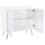 NIETA 2-DOOR ENGINEERED WOOD ACCENT CABINET WHITE HIGH GLOSS - Image 3
