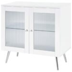 NIETA 2-DOOR ENGINEERED WOOD ACCENT CABINET WHITE HIGH GLOSS - Image 5