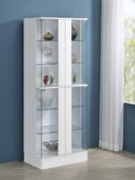 CABRA 4-DOOR LED CURIO DISPLAY CABINET WHITE HIGH GLOSS - Image 2