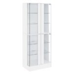 CABRA 4-DOOR LED CURIO DISPLAY CABINET WHITE HIGH GLOSS