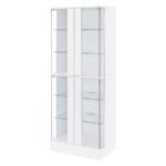 CABRA 4-DOOR LED CURIO DISPLAY CABINET WHITE HIGH GLOSS - Image 3