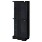 CABRA 4-DOOR LED CURIO DISPLAY CABINET BLACK HIGH GLOSS - Image 6