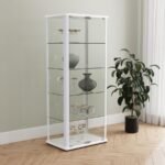 AERO 5-SHELF DISPLAY CURIO CABINET WITH LED LIGHTING WHITE - Image 2