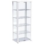 AERO 5-SHELF DISPLAY CURIO CABINET WITH LED LIGHTING WHITE
