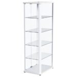 AERO 5-SHELF DISPLAY CURIO CABINET WITH LED LIGHTING WHITE - Image 4