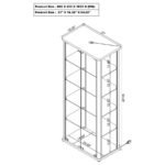 AERO 5-SHELF DISPLAY CURIO CABINET WITH LED LIGHTING WHITE - Image 9
