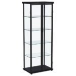 AERO 4-SHELF DISPLAY CURIO CABINET WITH LED LIGHTING BLACK