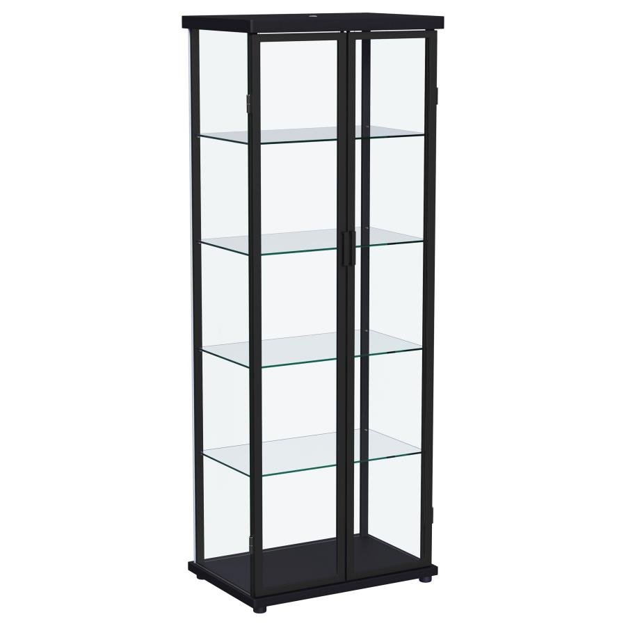 950400_03x900.jpg AERO 4-SHELF DISPLAY CURIO CABINET WITH LED LIGHTING BLACK - Image 1