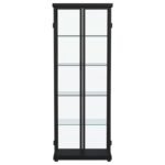 AERO 4-SHELF DISPLAY CURIO CABINET WITH LED LIGHTING BLACK - Image 4