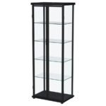 AERO 4-SHELF DISPLAY CURIO CABINET WITH LED LIGHTING BLACK - Image 5