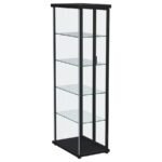 AERO 4-SHELF DISPLAY CURIO CABINET WITH LED LIGHTING BLACK - Image 8